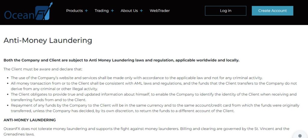 OceanFX AML Policies